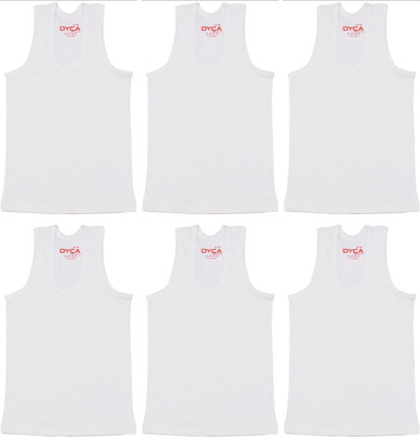 BodyCare Vest For Boys Cotton Blend(White, Pack of 6)