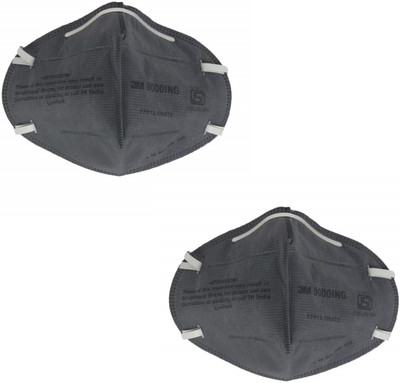 3M 9000 ING FACE MASK Anti Pollution N95 PM2.5 Air Filter Mask Reusable(Grey, L, Pack of 2)