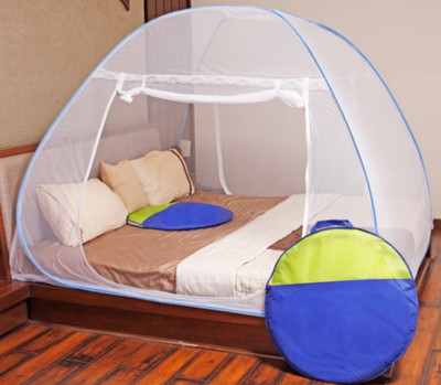 Roxan Polyester Kids Washable Polyester Adults Net Double bed Mosquito Net(White, Blue, Tent)