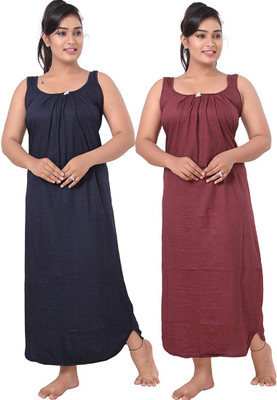 UNIQUE COLLECTONS Women Nighty(Black, Maroon)