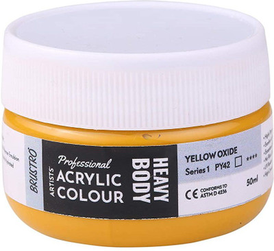 BRuSTRO Professional Artists’ Heavybody Acrylic Paint 50Ml Yellow Oxide (Sr 1)(Set of 1, Yellow Oxide)