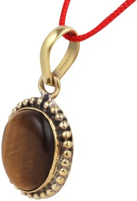 3SIX5 Tiger Eye Gemstone Pendant Locket in Panchdhatu (Size of Stone 7.25 Ratti) Stone Pendant