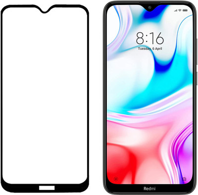 HOBBYTRONICS Edge To Edge Tempered Glass for Redmi 8, Redmi 8A, Redmi 8A Dual, Redmi 8A Pro(Pack of 1)