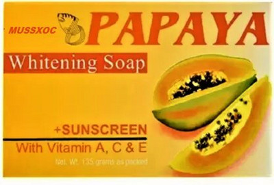 MUSSXOC PAPAYA WHITENING SOAP WITH SUNSCREEN & VITAMINS(135 g)
