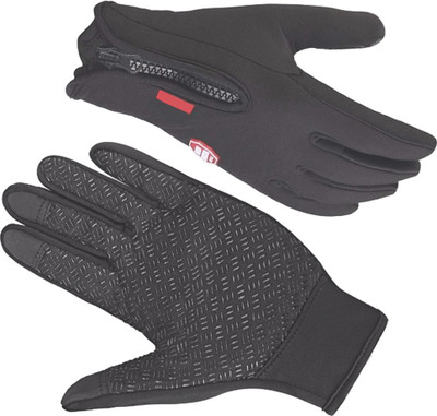 Redoak Windproof Outdoor Skiing Touch Screen Motorcycle Racing Gloves Riding Gloves(Black)