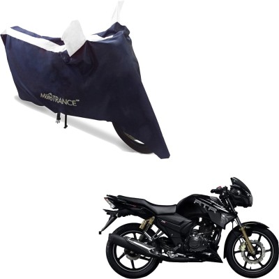 MOTOTRANCE Two Wheeler Cover for TVS(Apache RTR 180, Blue, White)