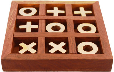 Kesha Spree Wooden Tic Tac Toe/Noughts and Crosses Game: Handmade & Organic Traditional Wood Game for Kids & Adults Party & Fun Board Game