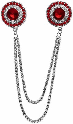 FURE Double Round Chain Brooch(Red)