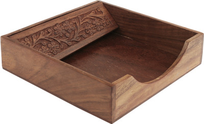Kesha Spree 1 Compartments Wood Tissue Holder(Brown)