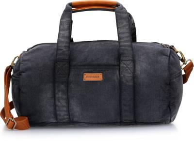 Fastrack Sand washed Black Denim Duffle Bag Duffel Without Wheels