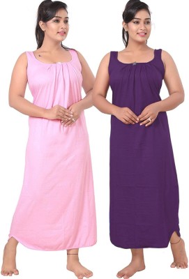 UNIQUE COLLECTONS Women Nighty(Pink, Purple)