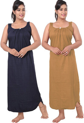 UNIQUE COLLECTONS Women Nighty(Black, Beige)