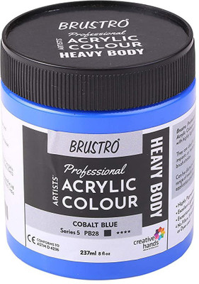 BRuSTRO Professional Artists’ Heavybody Acrylic Paint 237Ml Cobalt Blue (Sr 5)(Set of 1, Cobalt Blue (Sr 5))