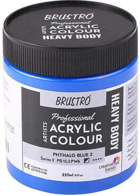 BRuSTRO Professional Artists’ Heavybody Acrylic Paint 237Ml Phthalo Blue 2 (Sr 2)(Set of 1, Phthalo Blue 2 (Sr 2))