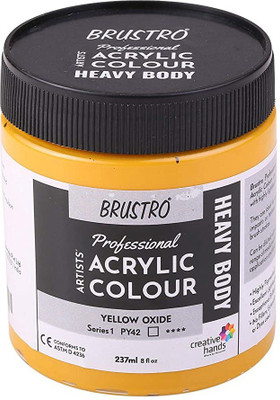 BRuSTRO Professional Artists’ Heavybody Acrylic Paint 237Ml Yellow Oxide (Sr 1)(Set of 1, Yellow Oxide (Sr 1))