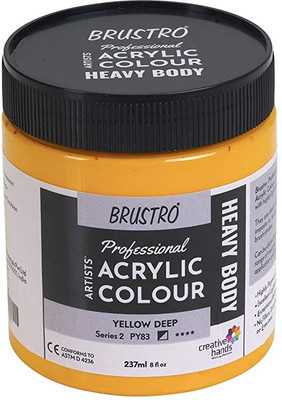 BRuSTRO Professional Artists’ Heavybody Acrylic Paint 237Ml Yellow Deep (Sr 2)(Set of 1, Yellow Deep (Sr 2))