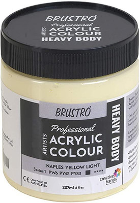 BRuSTRO Professional Artists’ Heavybody Acrylic Paint 237Ml Naples Yellow Light (Sr 1)(Set of 1, Naples Yellow Light (Sr 1))