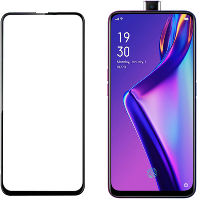 HOBBYTRONICS Edge To Edge Tempered Glass for Oppo Reno2 F, OPPO Reno 2z, Realme X, Oppo F11 Pro(Pack of 2)