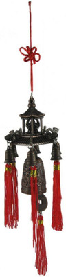SWISS WONDER ™Buddha in Pagoda Prosperity Fengshui Bells Hanging Decorative Showpiece  -  12.2 cm(Brass, Brown)