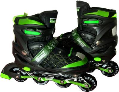 KK Konex INLINE [ ADJUSTABLE ] Skating Shoe In-line Skates - Size 6-9 UK (GREEN) In-line Skates - Size 6-9 UK  (Green, Black)