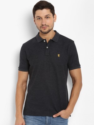 RED TAPE Solid Men Polo Neck Grey T-Shirt