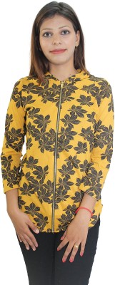 Hautemoda Casual 3/4 Sleeve Printed Women Yellow Top