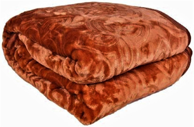 AUBORON Self Design Double Quilt for  Heavy Winter(Woollen Blend, Brown)