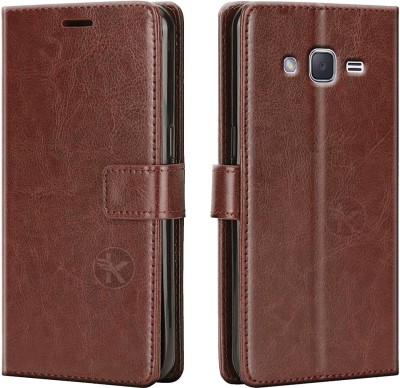 Kreatick Flip Cover for Samsung Galaxy J7 Nxt - Vintage Flip Wallet Back Case Cover [Artitifial Leather](Brown, Pack of: 1)