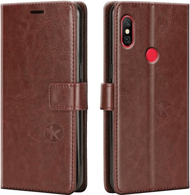 Kreatick Flip Cover for Mi Redmi Note 5 Pro - Vintage Flip Wallet Back Case Cover [Artitifial Leather](Brown, Pack of: 1)