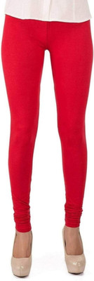 NCR FASHION Churidar  Western Wear Legging(Red, Solid)
