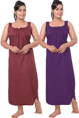 UNIQUE COLLECTONS Women Nighty(Purple, Maroon)