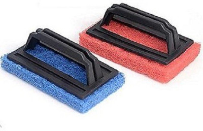 SP Multipurpose Scrubber Brush With Handle, Tile Cleaning Brush Scrub Pad Scrub Pad(Medium, Pack of 2)