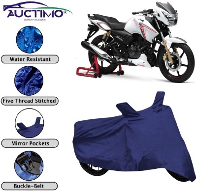 AUCTIMO Two Wheeler Cover for TVS(Apache RTR 180, Blue)