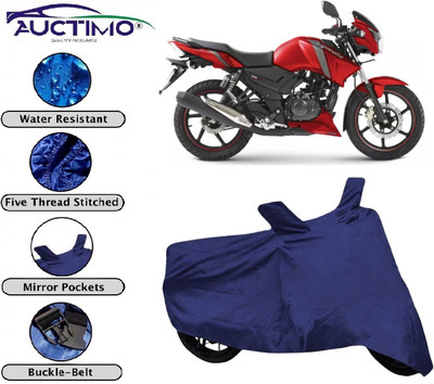 AUCTIMO Two Wheeler Cover for TVS(Apache RTR 160, Blue)