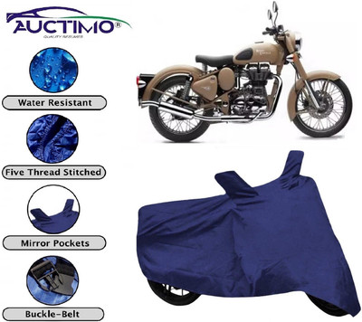 AUCTIMO Two Wheeler Cover for Royal Enfield(Bullet 500, Blue)