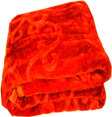 SIMAM Self Design Double Mink Blanket for  Mild Winter(Polyester, Red)