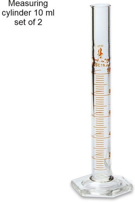THE LABWORLD Measuring cylinder 10ml borosilicate glass for chemistry lab,pack of 2 Borosilicate Glass Graduated Cylinder(10 ml)
