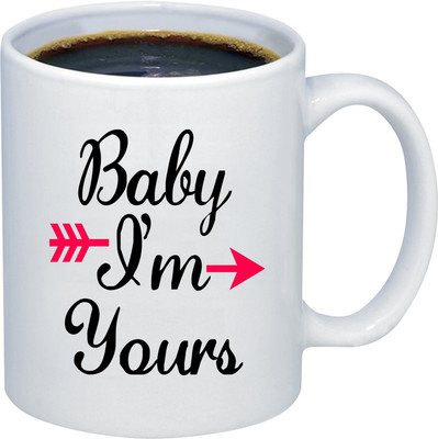 ADITI Designs Baby I am Yours on transparent background theme Ceramic Coffee Mug(350 ml)