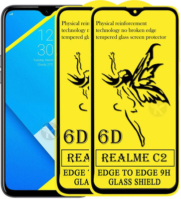 HQ Protection Edge To Edge Tempered Glass for Realme C2(Pack of 2)