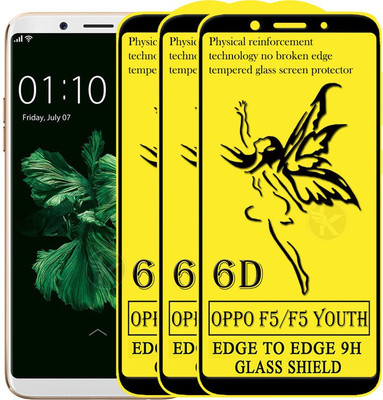 HQ Protection Tempered Glass Guard for Oppo F5 Youth(Pack of 3)