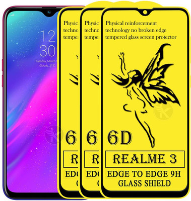 HQ Protection Edge To Edge Tempered Glass for Realme 3(Pack of 3)