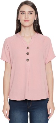 Honey By Pantaloons Casual Half Sleeve Solid Women Pink Top