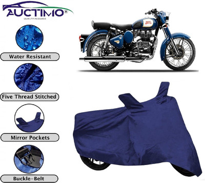 AUCTIMO Two Wheeler Cover for Royal Enfield(Classic 350, Blue)