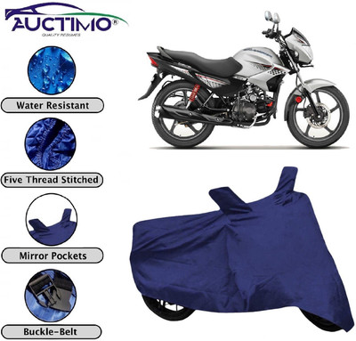 AUCTIMO Two Wheeler Cover for Hero(Glamour, Blue)