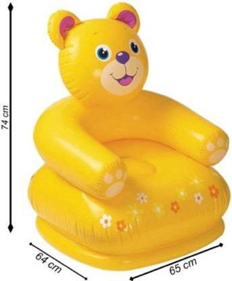 mayank & company Inflatable Lazy Sofa Single Leisure Lovely Baby Inflatable Chair Fashion Teddy Bear Shape Cute Toy Chair Cartoon Animal Comfortable for Children Inflatable Sofa/ Chair(Yellow)