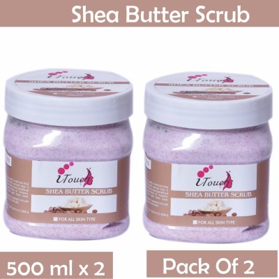 I TOUCH HERBAL SHEA BUTTER SCRUB 500 ML X 2 (PACK OF 2) Scrub(1000 ml)