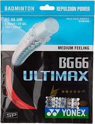 YONEX Ultimax BG 66 0.65 Badminton String - 10 m(Red)