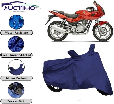 AUCTIMO Two Wheeler Cover for Bajaj(Pulsar 220 DTS-i, Blue)