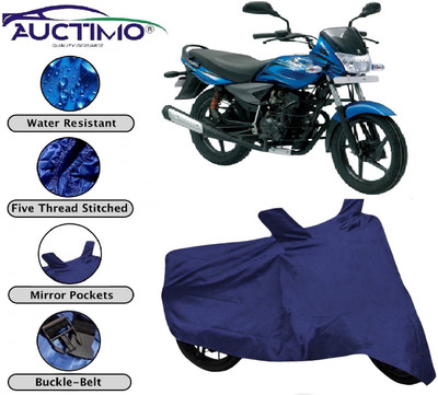 AUCTIMO Two Wheeler Cover for Bajaj(Platina 100 DTS-i, Blue)