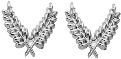 FURE Cross Leaves Collar Pins Brooch(Silver)